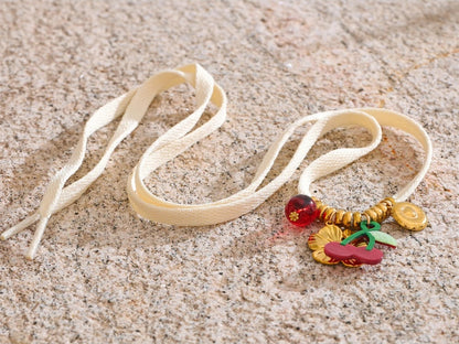 Colorful shell seahorse fruit shoelace charm - product image