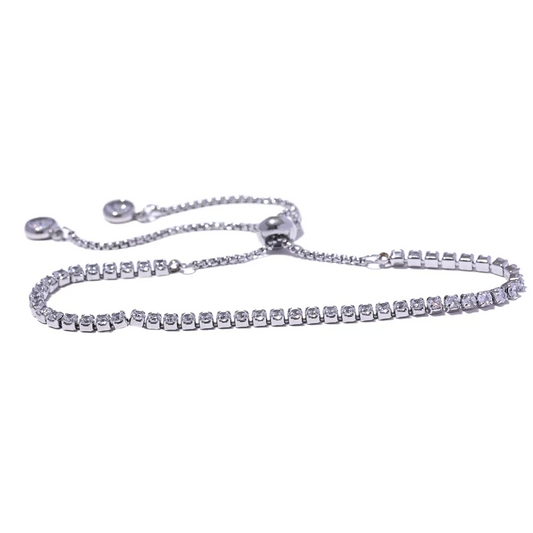 Colorful shiny cubic zirconia chain bracelet - product image