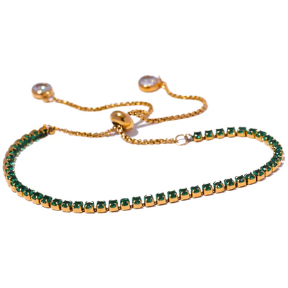 Colorful shiny cubic zirconia chain bracelet - product image