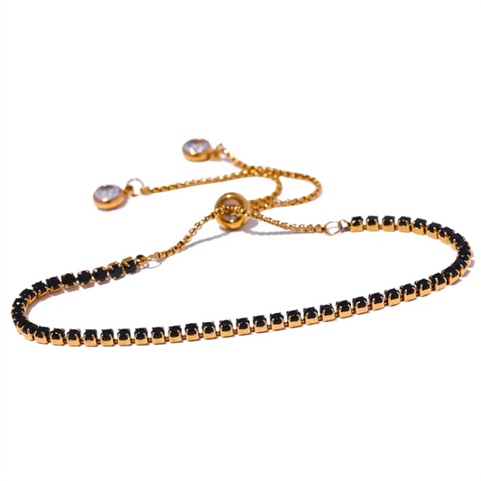Colorful shiny cubic zirconia chain bracelet - product image