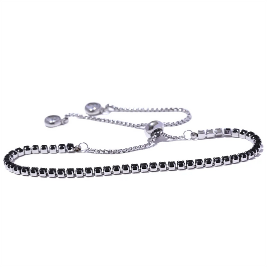 Colorful shiny cubic zirconia chain bracelet - product image