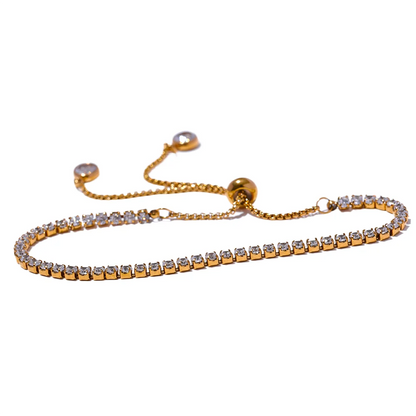 Colorful shiny cubic zirconia chain bracelet - product image
