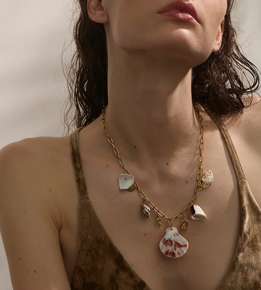 Conch shell ocean style pendant necklace - product image