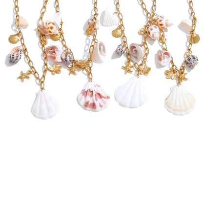 Conch shell ocean style pendant necklace - product image