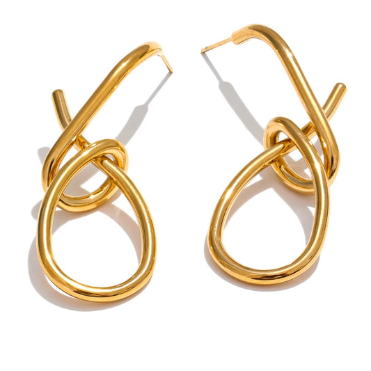 Contemporary big drop push-back stud earrings - product image