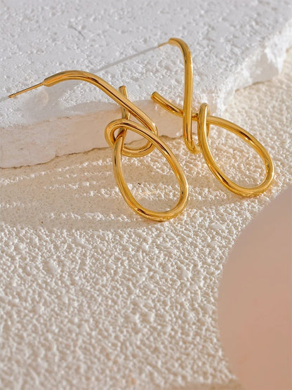 Contemporary big drop push-back stud earrings - product image