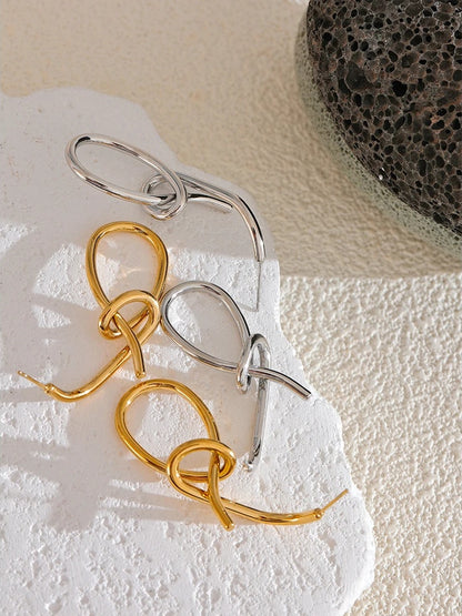 Contemporary big drop push-back stud earrings - product image
