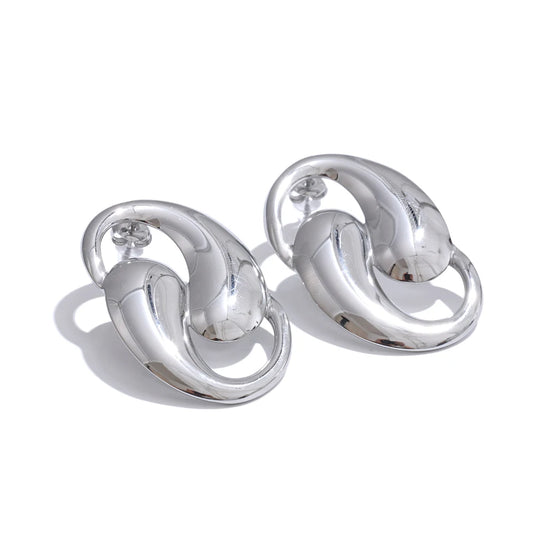 Contemporary big stud minimalist earrings - product image