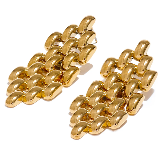 Contemporary chain long drop dangle earrings - product image