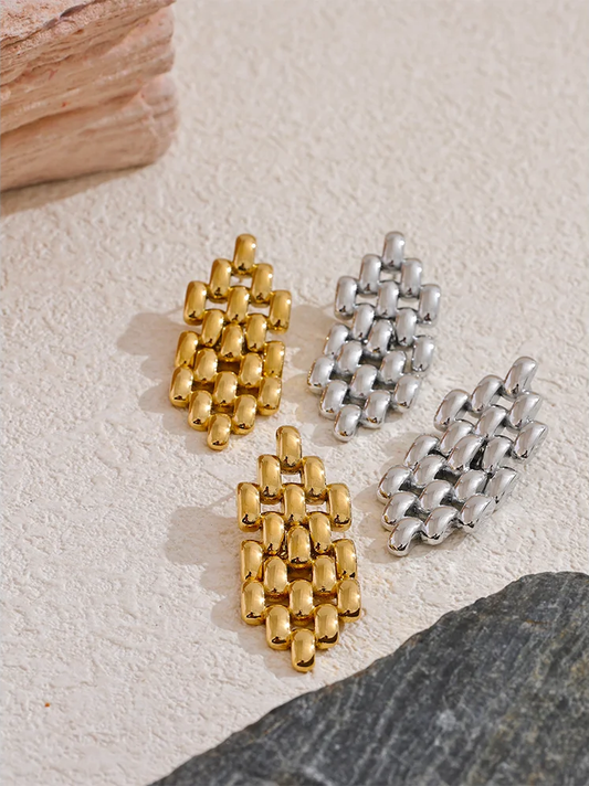 Contemporary chain long drop dangle earrings - product image