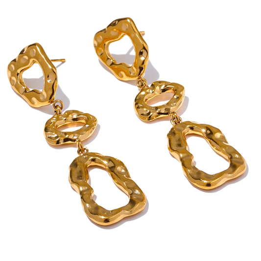 Contemporary hollow long drop dangle earrings - product image