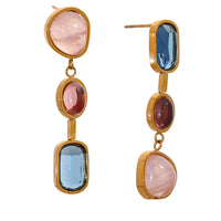 Contemporary Natural Stone Drop Dangle Earrings
