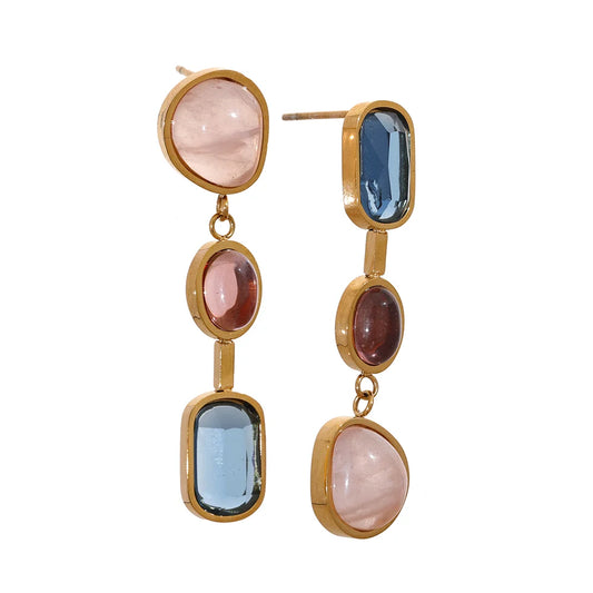 Contemporary natural stone drop dangle earrings - product image