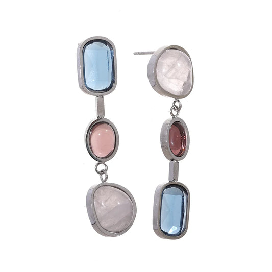 Contemporary natural stone drop dangle earrings - product image