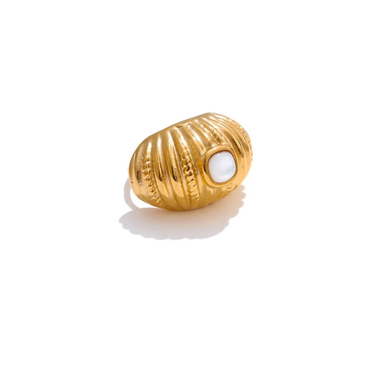 Contemporary shell adjustable wide ring - product image