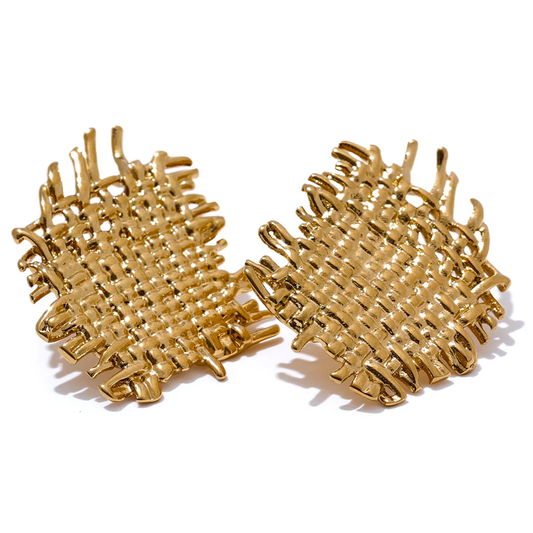 Contemporary statement metal stud earrings women - product image
