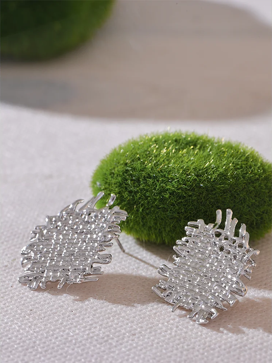Contemporary statement metal stud earrings women - product image