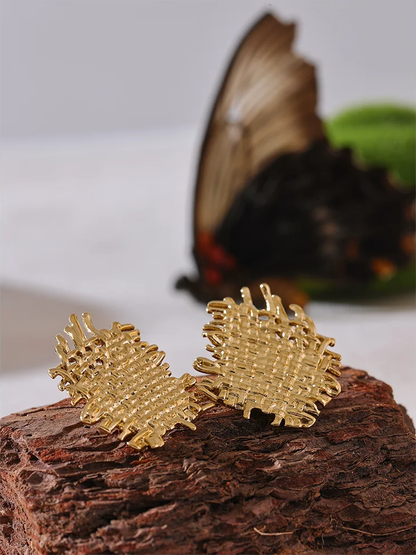 Contemporary statement metal stud earrings women - product image