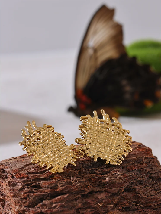 Contemporary statement metal stud earrings women - product image