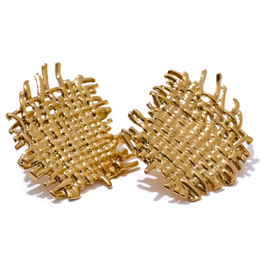 Contemporary statement metal stud earrings women - product image