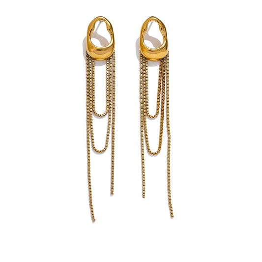Contemporary tassel chain drop dangle earrings - product image