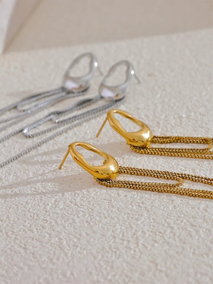 Contemporary tassel chain drop dangle earrings - product image