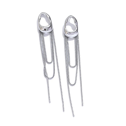 Contemporary tassel chain drop dangle earrings - product image