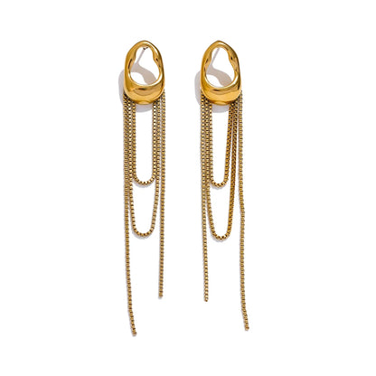 Contemporary tassel chain drop dangle earrings - product image