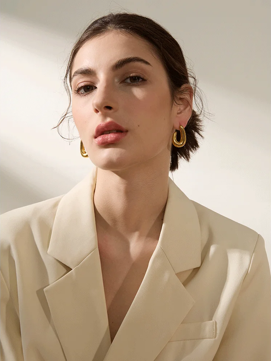 Contemporary textured allergy-free stud earrings - product image