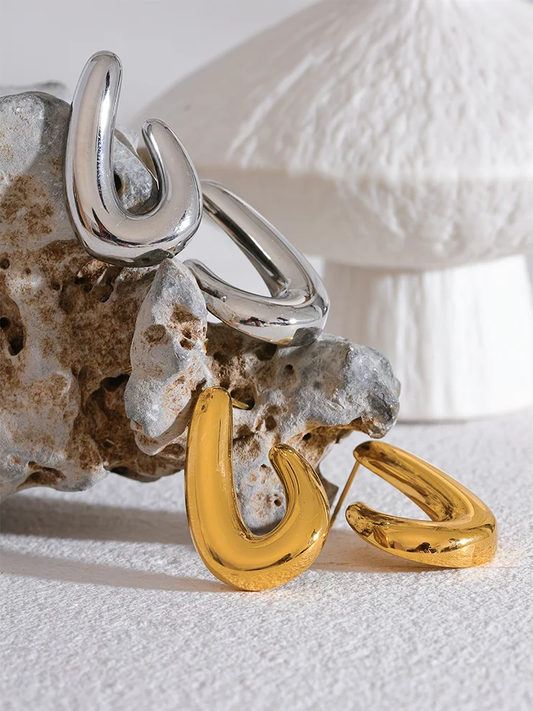 Contemporary textured allergy-free stud earrings - product image