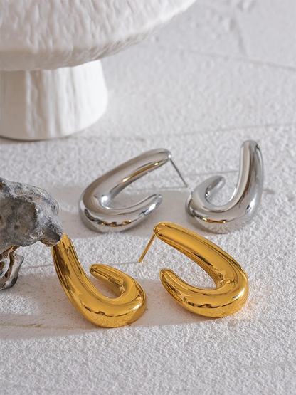 Contemporary textured allergy-free stud earrings - product image