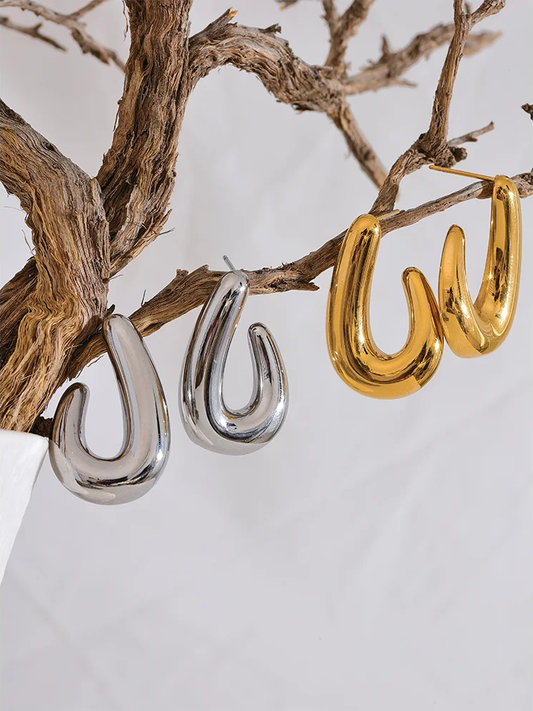 Contemporary textured allergy-free stud earrings - product image