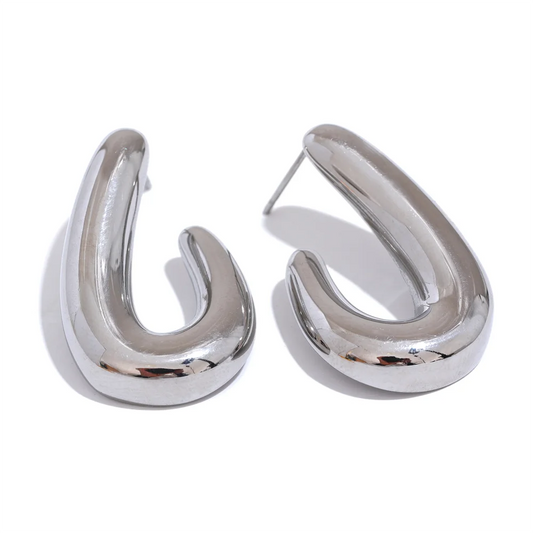 Contemporary textured allergy-free stud earrings - product image