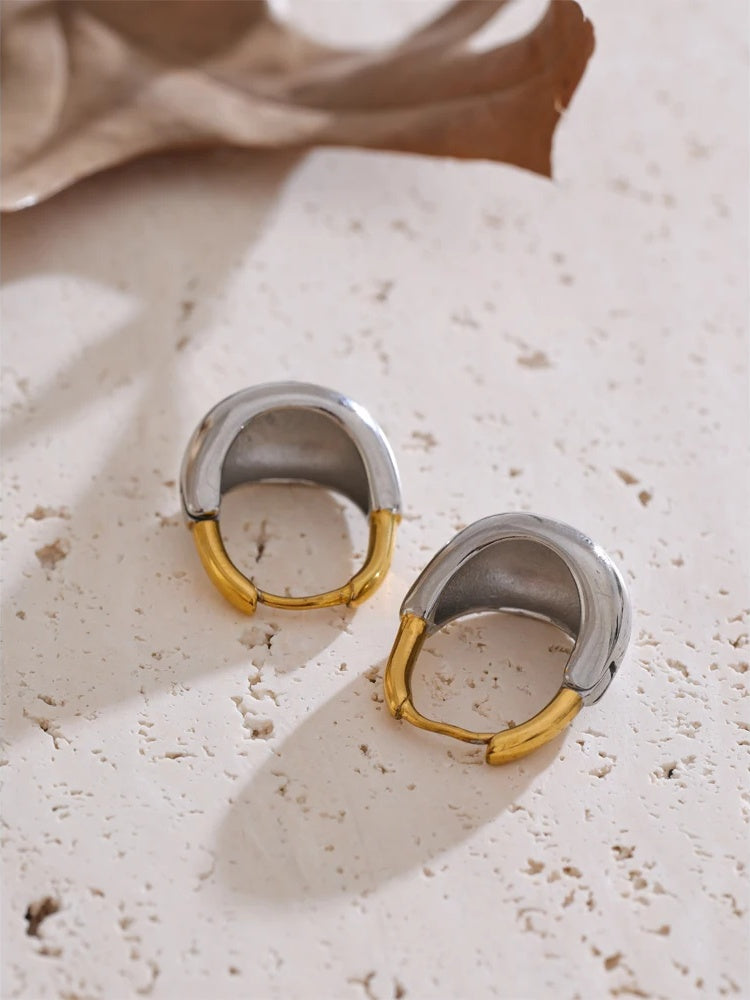 Contemporary unusual hoop earrings waterproof - product image