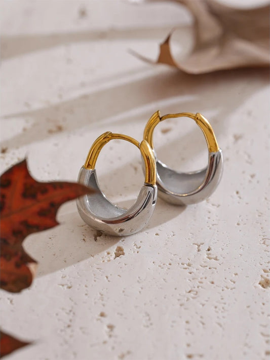 Contemporary unusual hoop earrings waterproof - product image