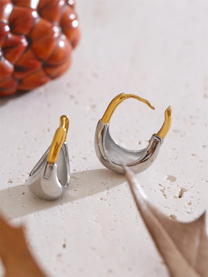 Contemporary unusual hoop earrings waterproof - product image