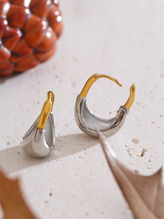 Contemporary unusual hoop earrings waterproof - product image