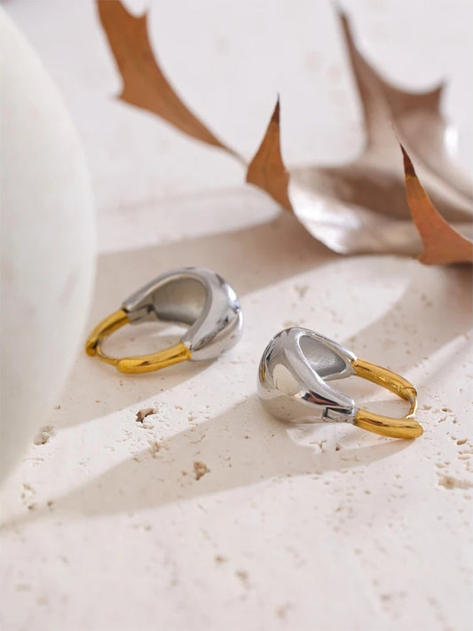 Contemporary unusual hoop earrings waterproof - product image