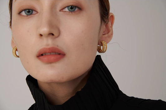Contemporary weave cz stud earrings women fashion - product image
