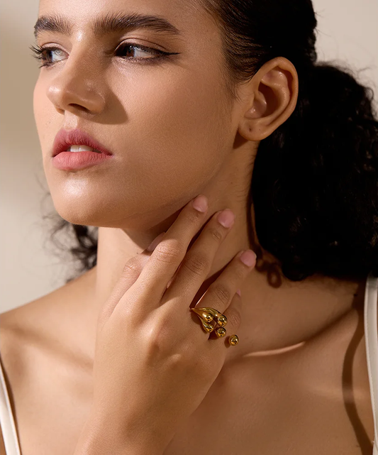 Creative individualistic contemporary texture finger ring - product image