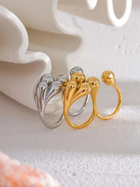 Creative individualistic contemporary texture finger ring - product image