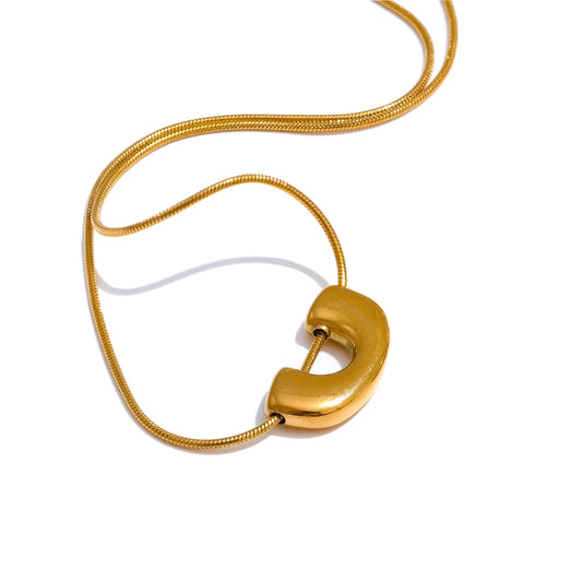 Creative metal u-shape pendant necklace earrings set - product image