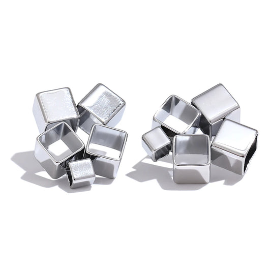 Creative minimalist square hollow push-back earrings - product image