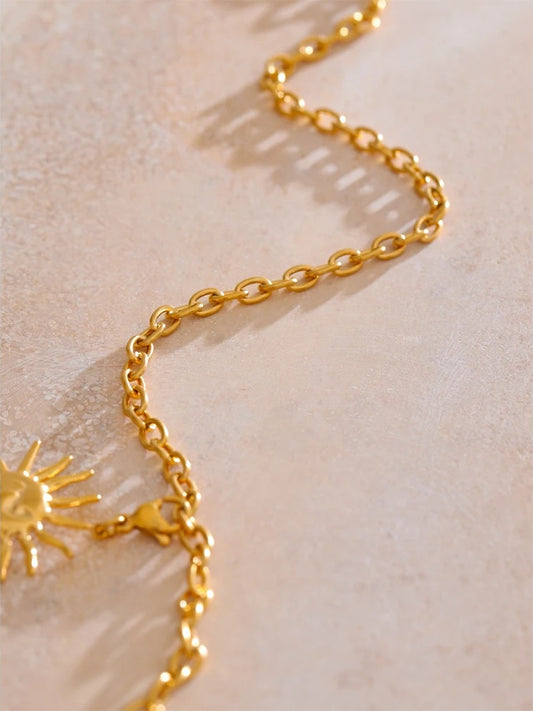 Creative sun face contemporary summer belly chain - product image