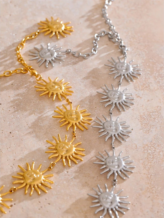 Creative sun face contemporary summer belly chain - product image