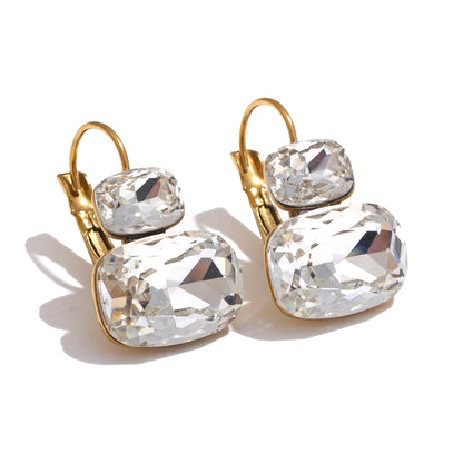Crystal candy french hoop trendy stud earrings - product image