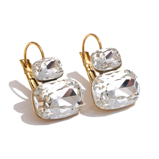 Crystal candy french hoop trendy stud earrings - product image