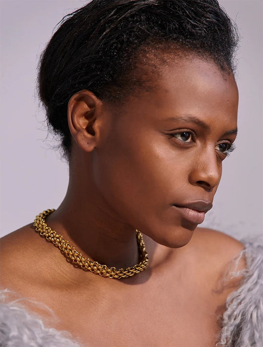 Cuban chain necklace bracelet jewelry set - product image