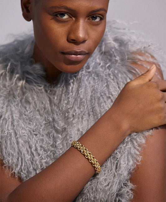 Cuban chain necklace bracelet jewelry set - product image