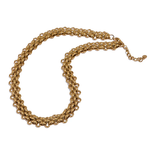 Cuban chain necklace bracelet jewelry set - product image